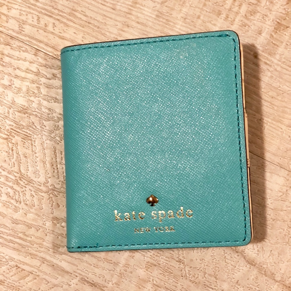New Kate Spade Small Leather Wallet  Teal / Blue